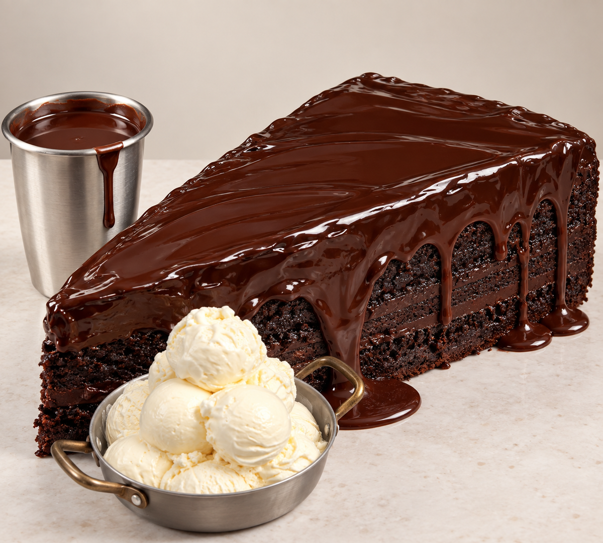 World's BIGGEST Chocolate Fudge Cake Slice